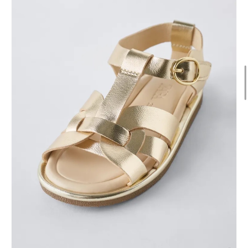 Zara Litttle Girls Gold Sandals